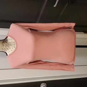 Lauren Ralph Lauren Pink Long Sleeve Top with Silver Buttons at Wrist Size M